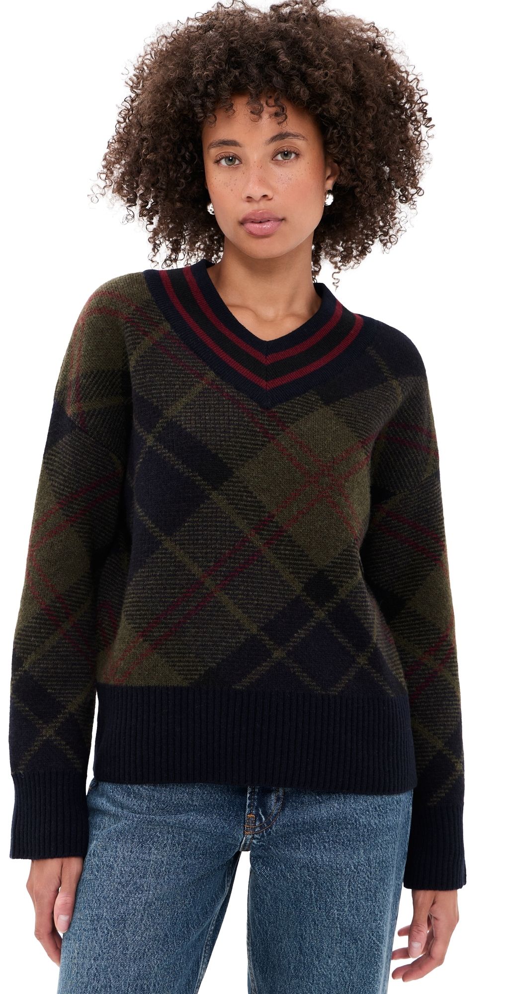 Barbour Shae Knitted Sweater Shadow Classic Tartan 4