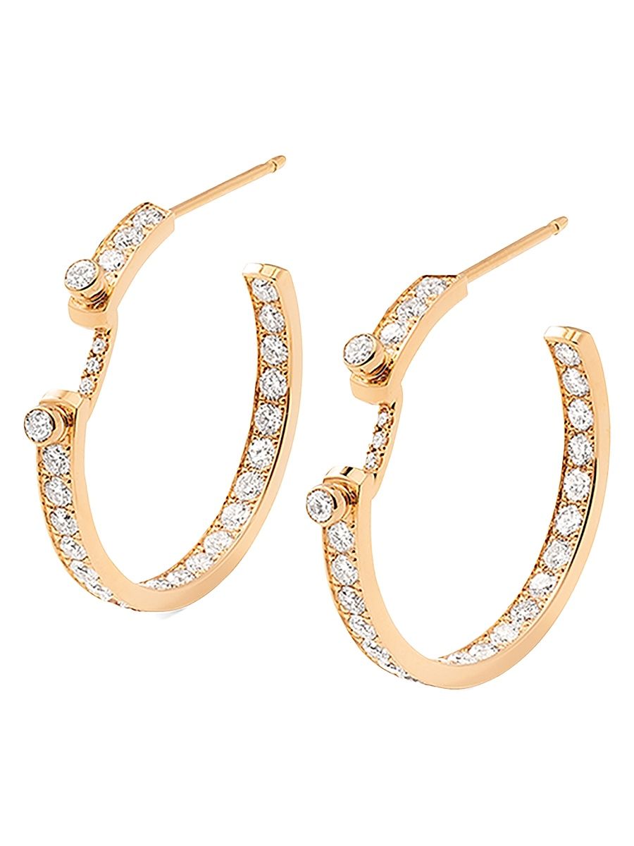 Women's Mood Eternity Tuxedo 18K Rose Gold & 1.58 TCW Diamond Hoop Earrings - Rose Gold