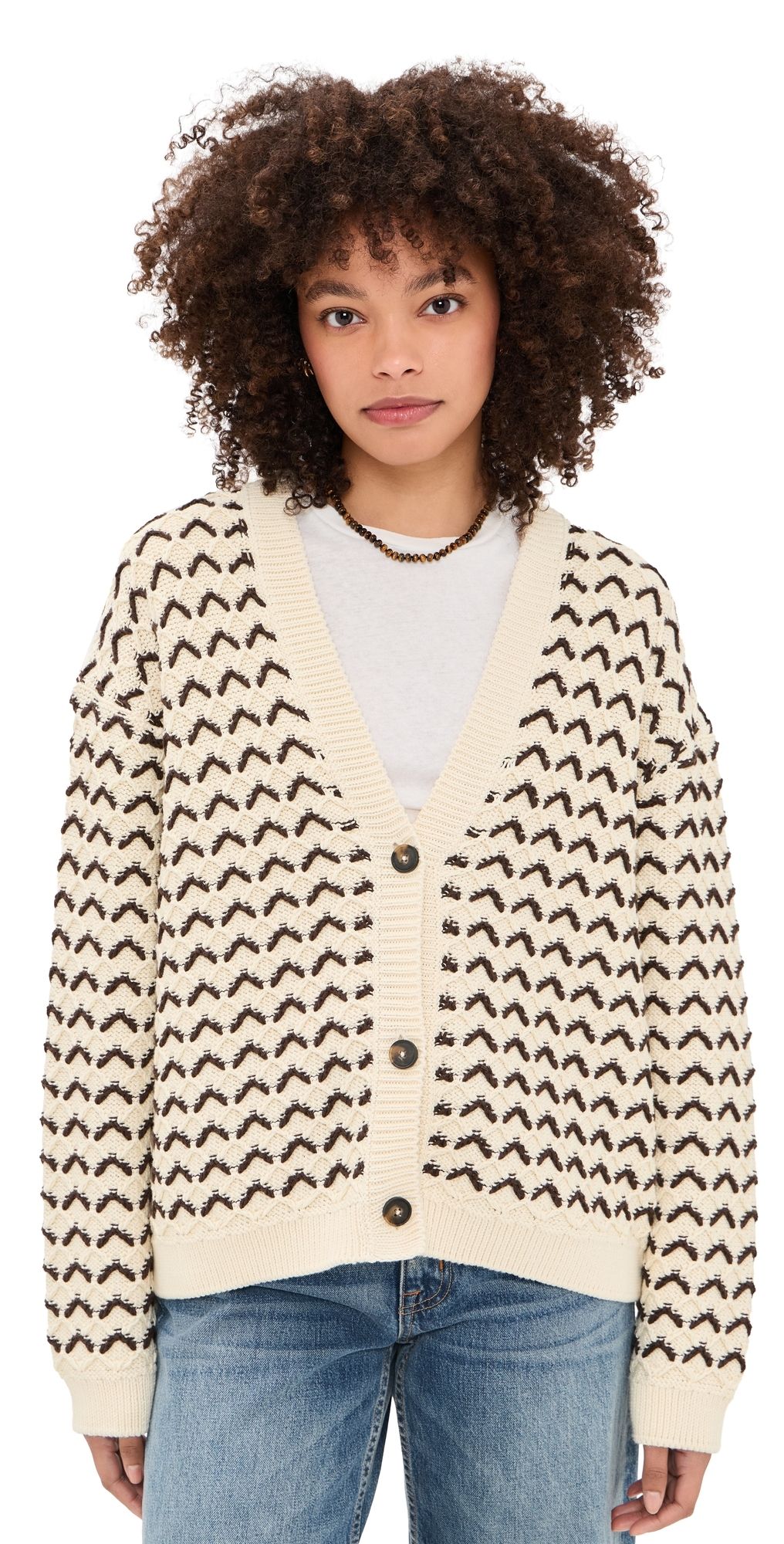 Closed V Neck Cardigan Witherit Beige L