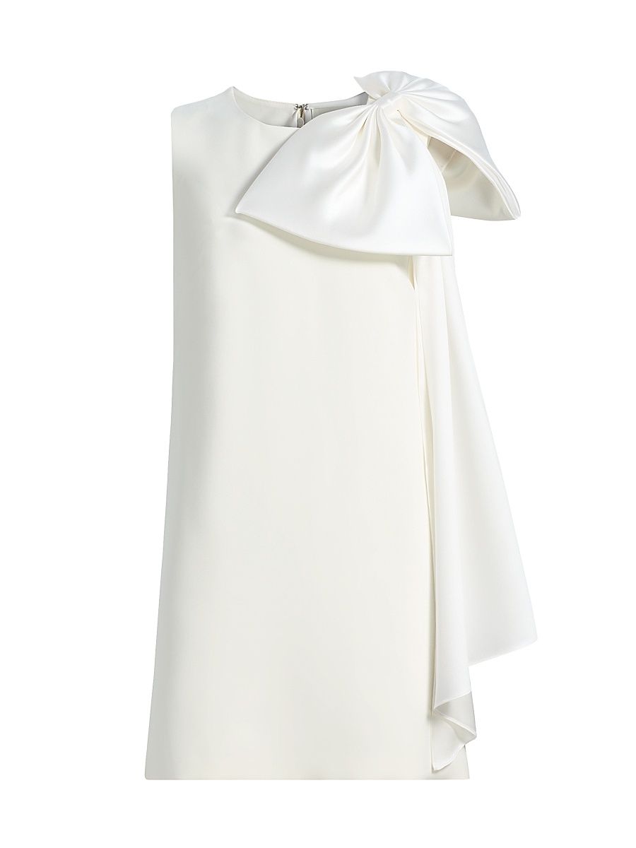 Women's Harmony Bow-Accented Gazar Minidress - Ivory - Size Medium