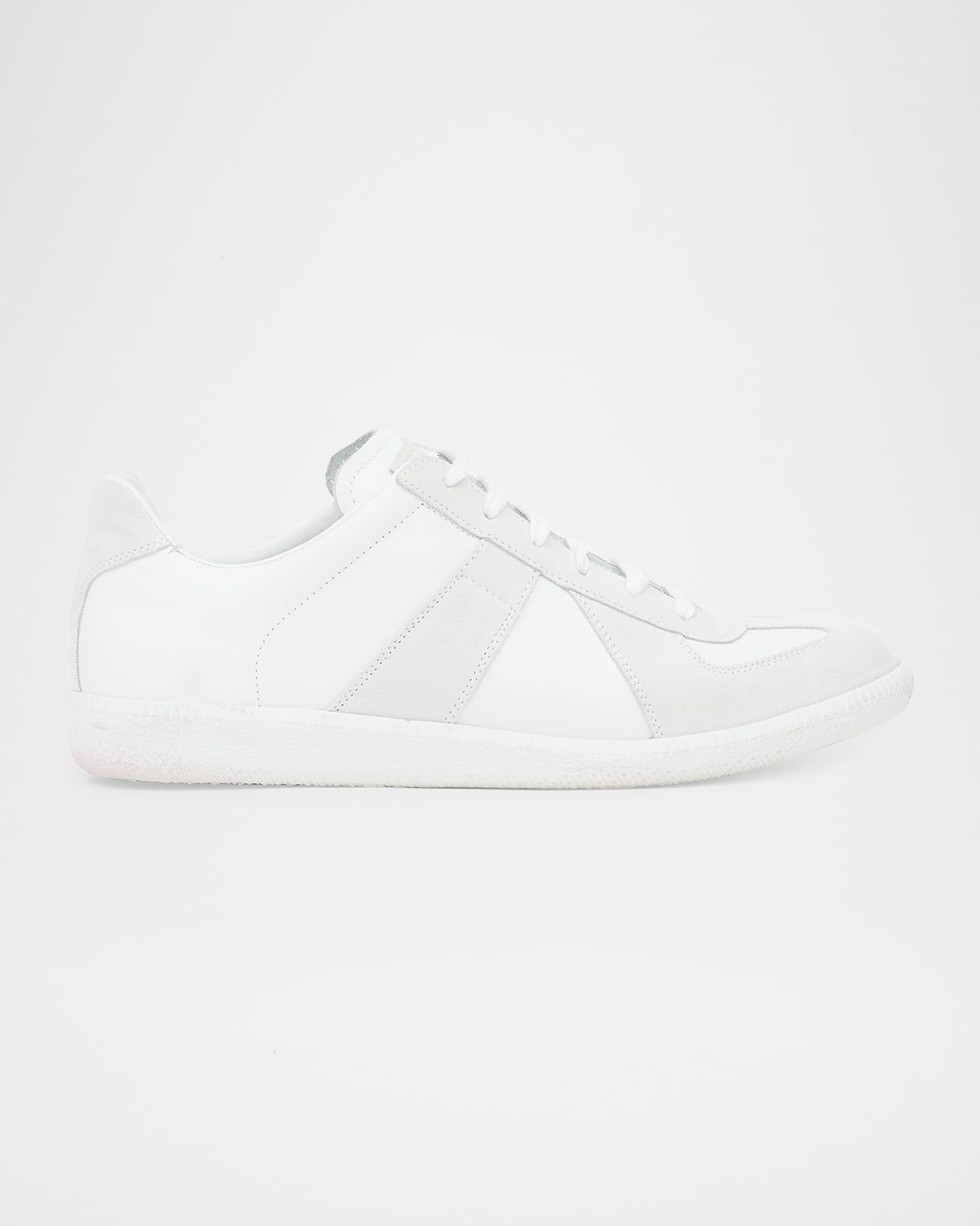 Men & apos;s Replica Leather Suede Low-Top Sneakers