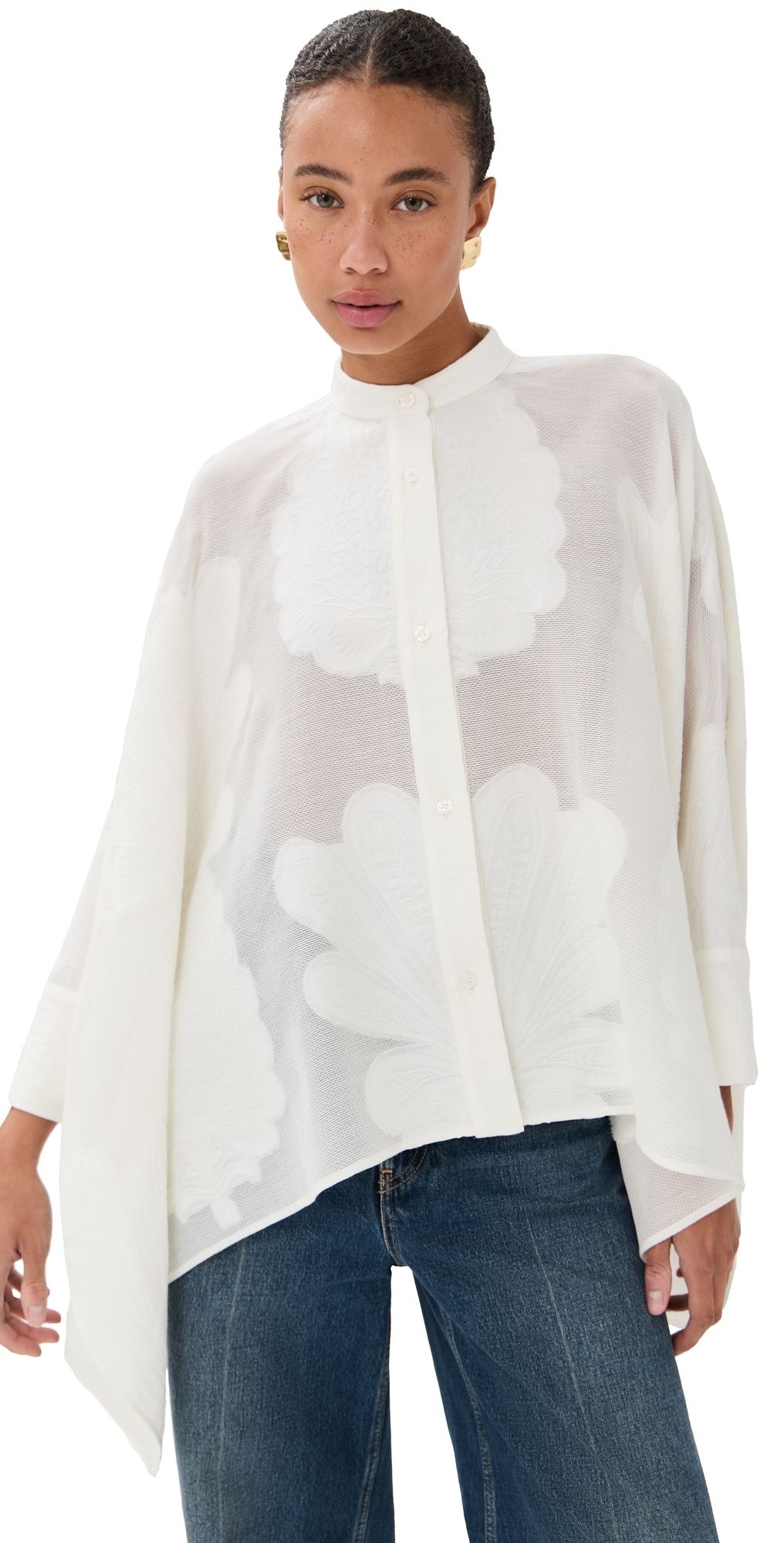 La DoubleJ Foulard Shirt Pineapple Lace S