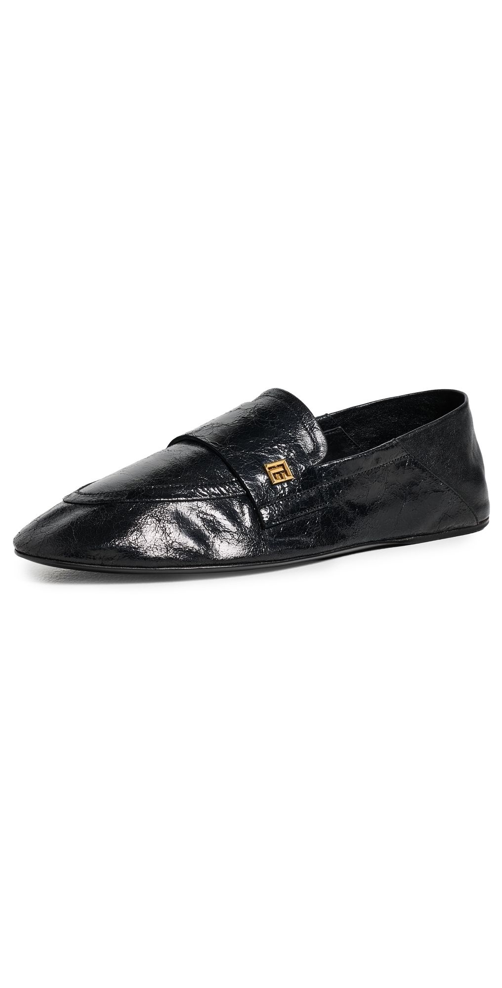 Balmain Lambskin Flat Loafers Noir 39