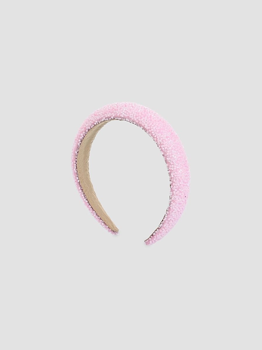 Girl's Beaded Padded Headband - Pink
