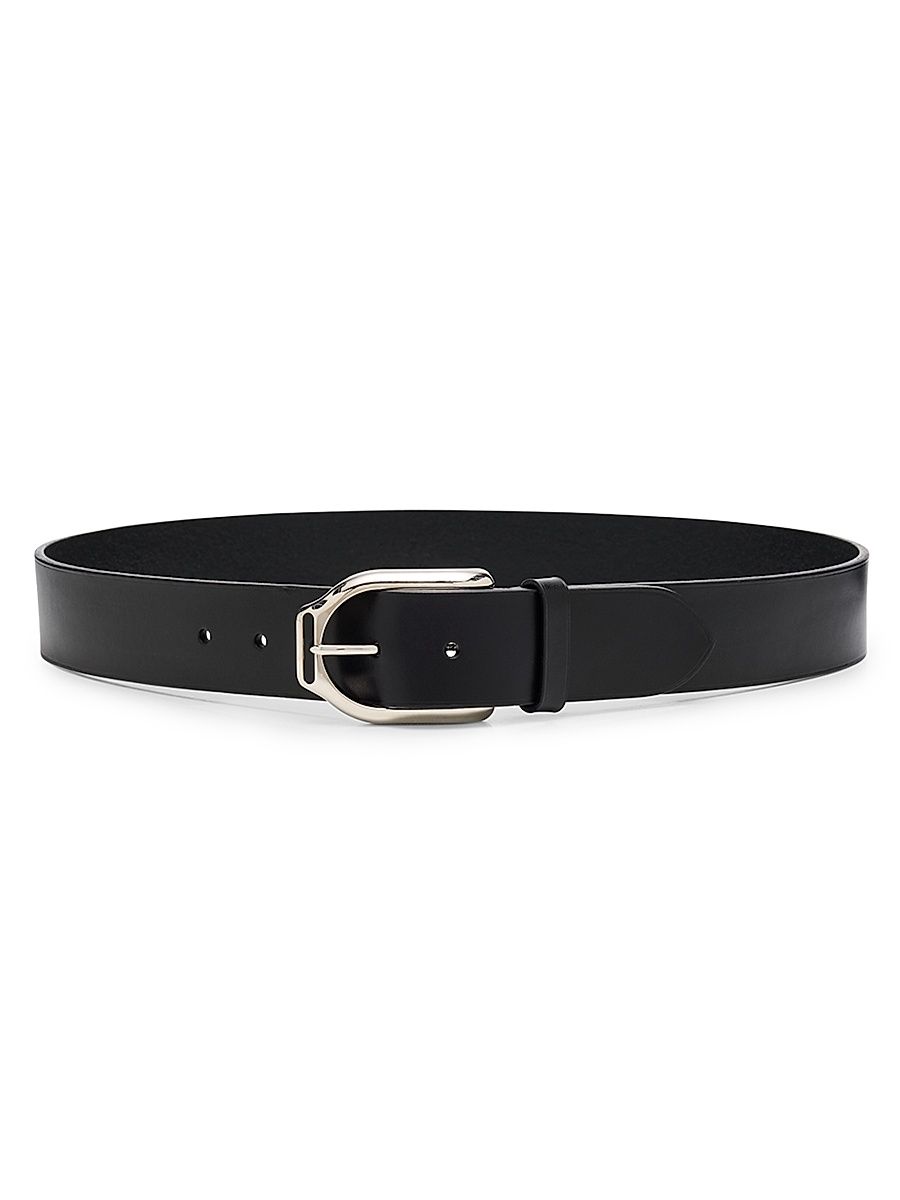 Men's Welington Leather Buckle Belt - Black Multi - Size 42
