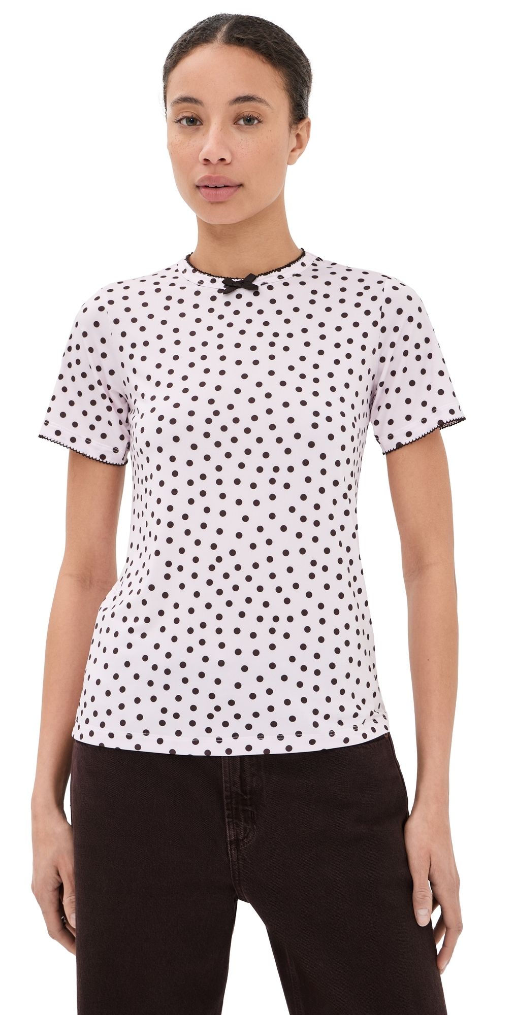 Caro Editions T-Shirt Brown Velvet Bow L