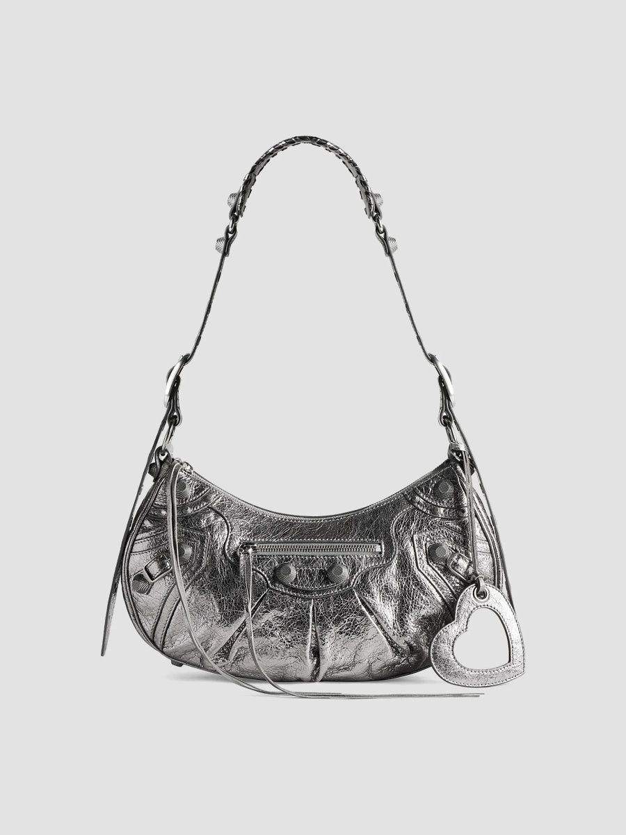 Balenciaga Women's Le Cagole Small Shoulder Bag Metallized - Silver