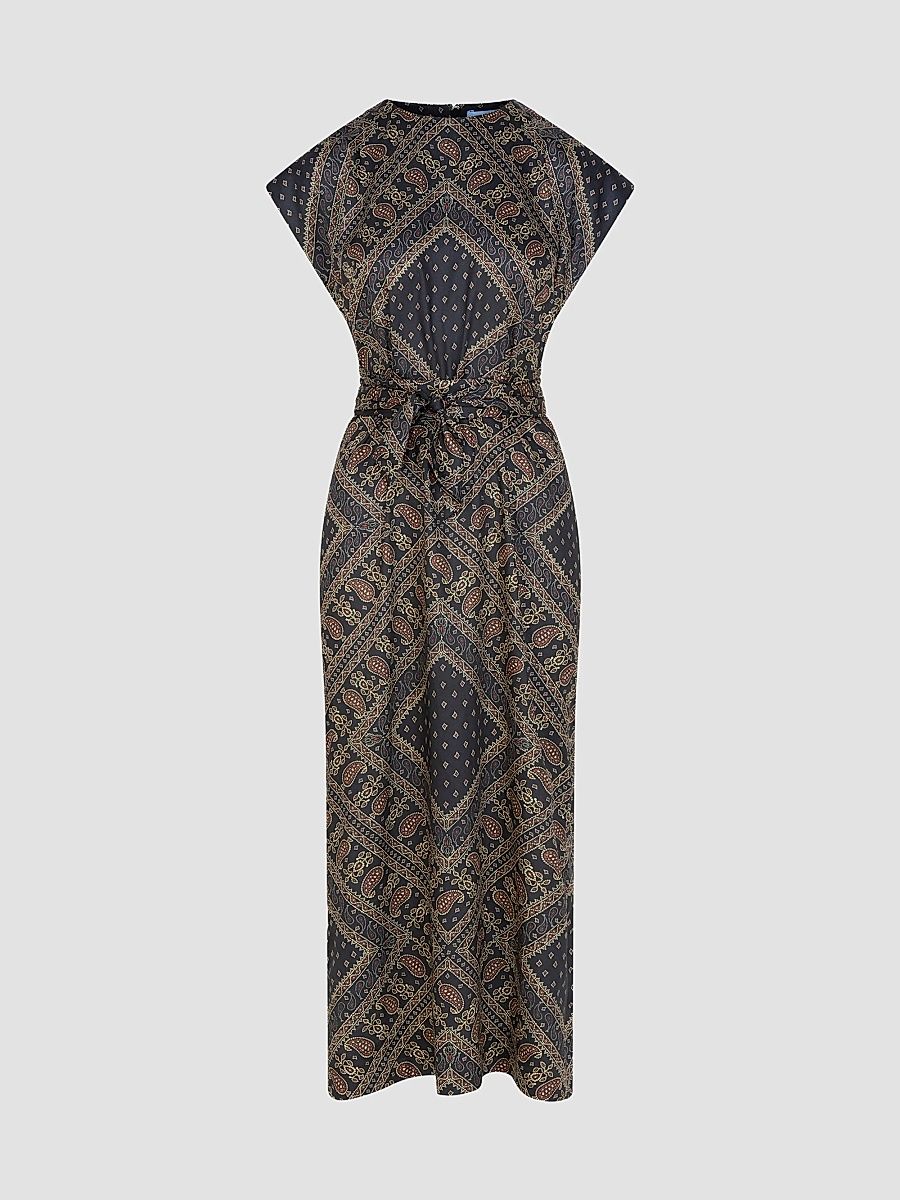 Hill House Home Women's The Dris Dress - Carnaby Scarf Black - Size XL