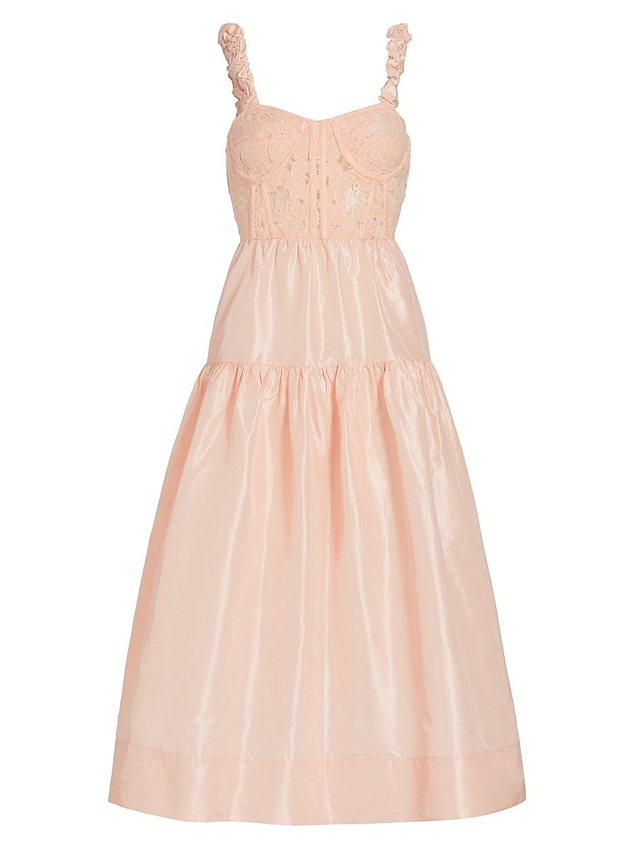 Women's Evita Embroidered Corset Dress - Powder - Size 14