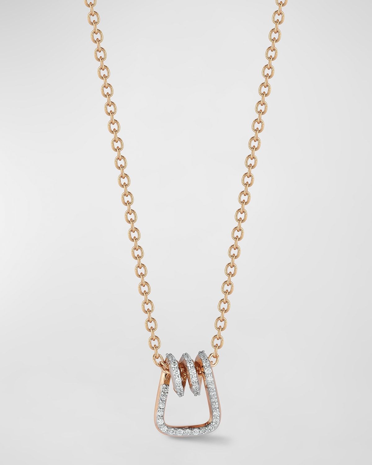 Huxley 18k Rose Gold Diamond Coil Link Pendant Necklace