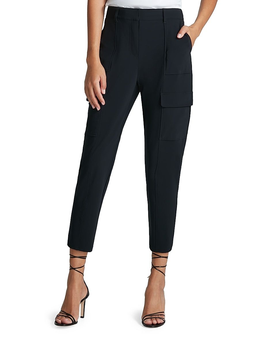 Women's Utility Slim-Fit Trousers - Black - Size Small