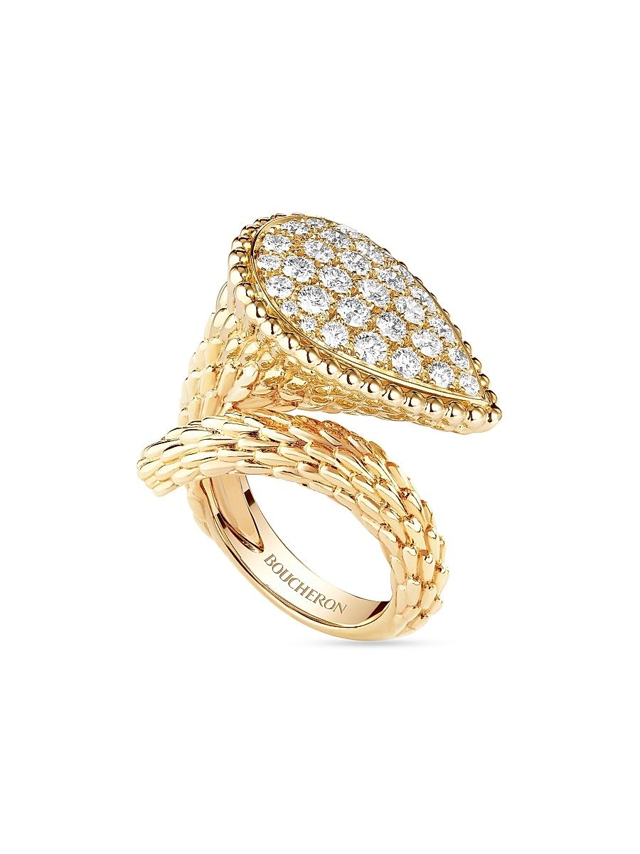 Women's Serpent Bohème 18K Yellow Gold & 1.3 TCW Diamond L Ring - Size 7.5