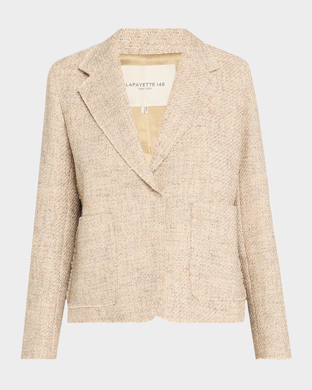 Cropped Woven Boyfriend Blazer