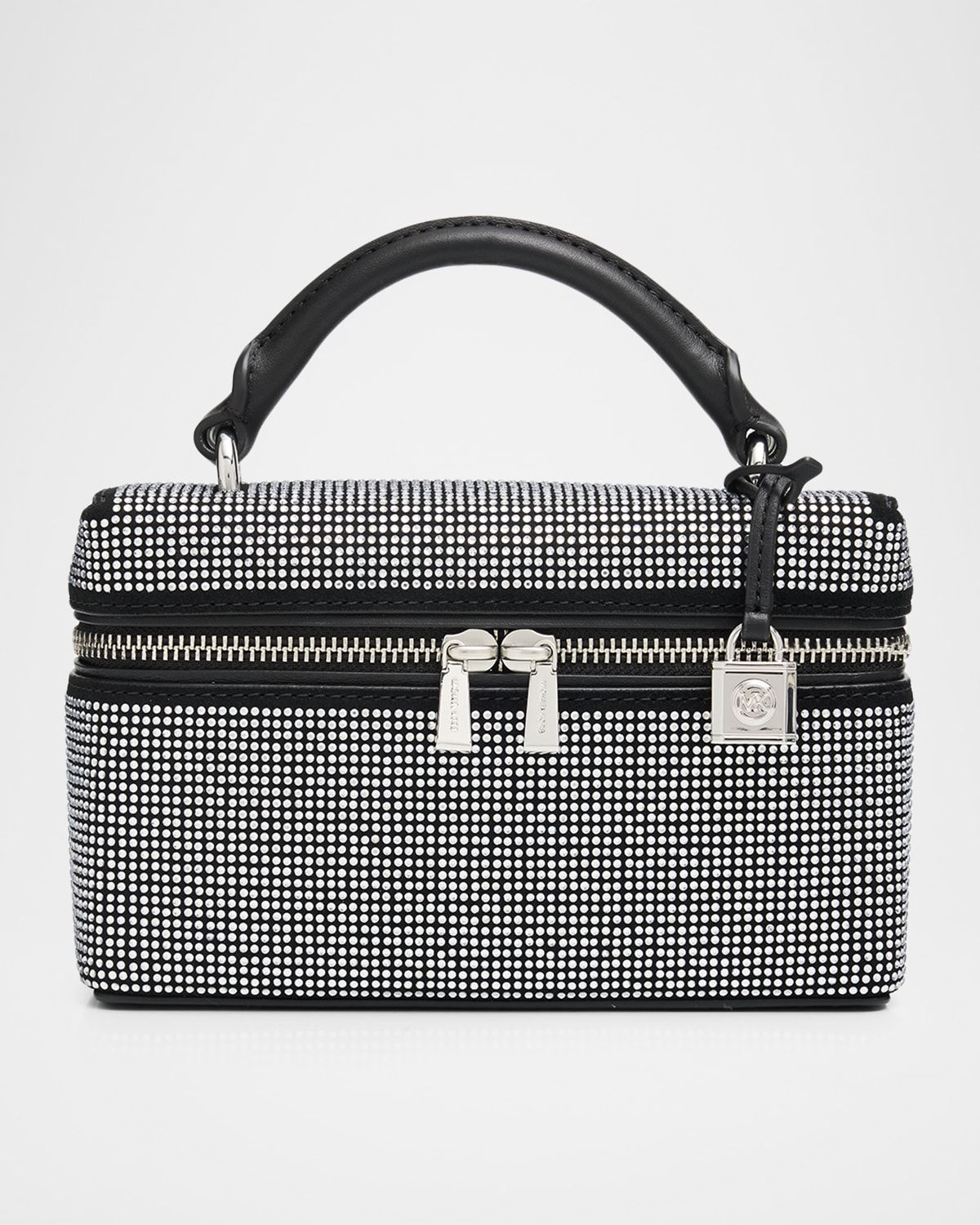 Jana XS Crystal-Studded Leather Crossbody Bag