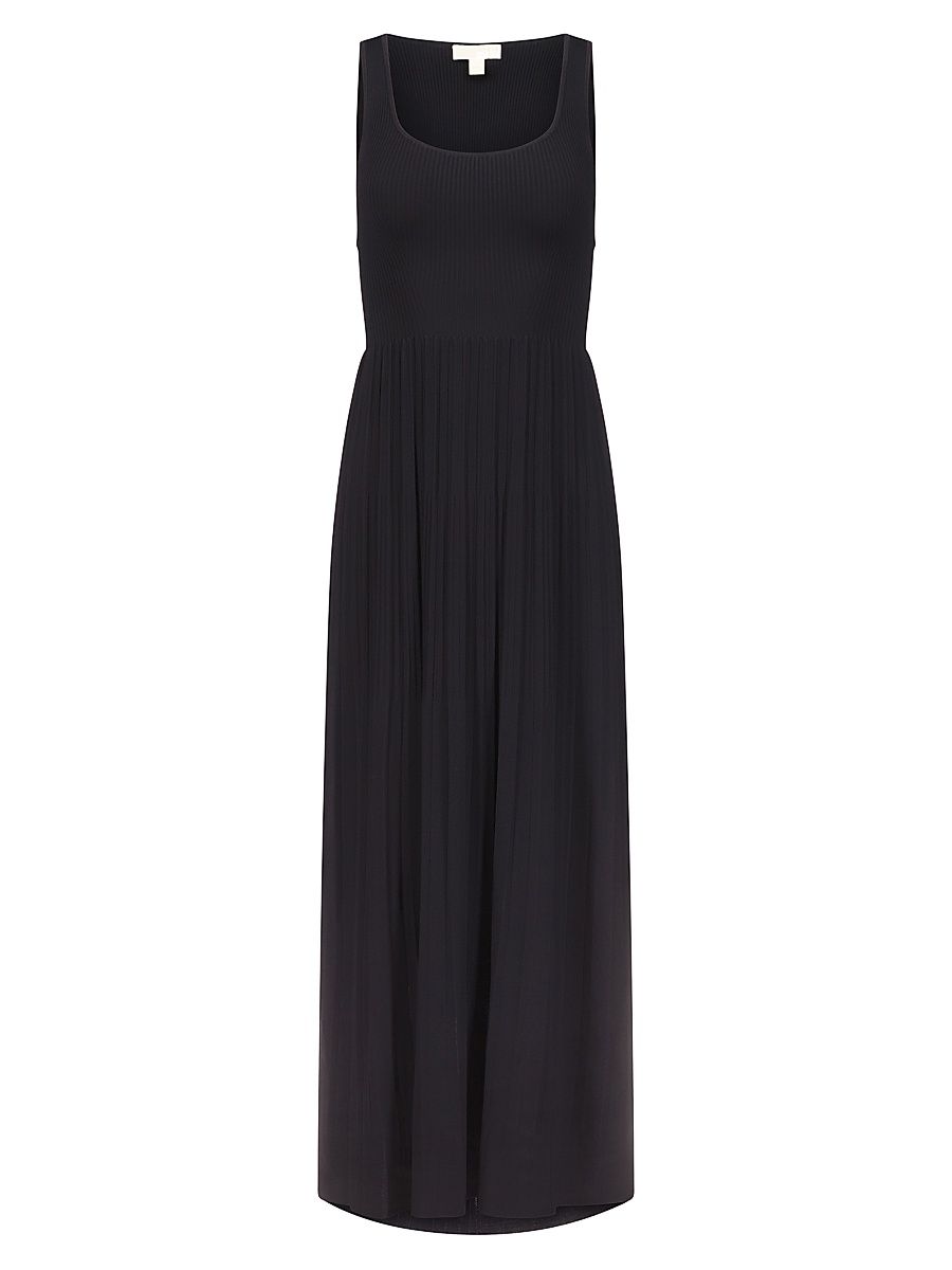 Women's Scoopneck Pleated Maxi Dress - Black - Size XL
