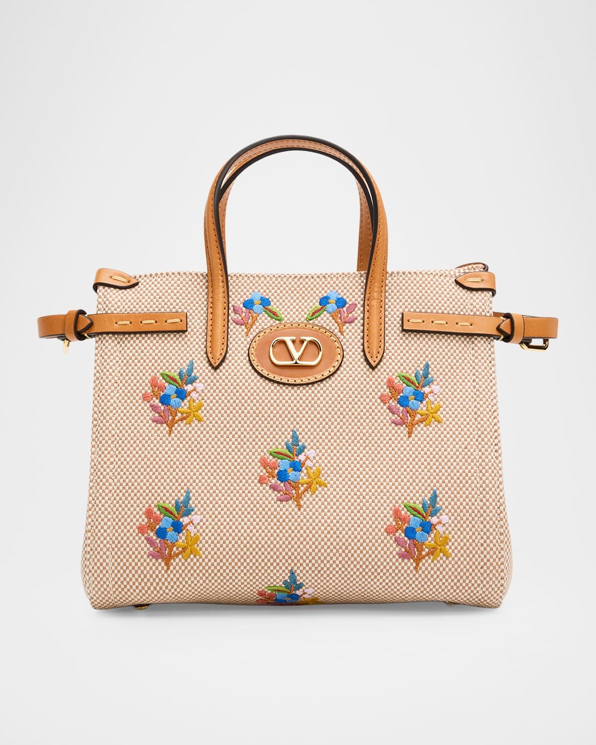 Antibes Small Embroidered Canvas Crossbody Bag