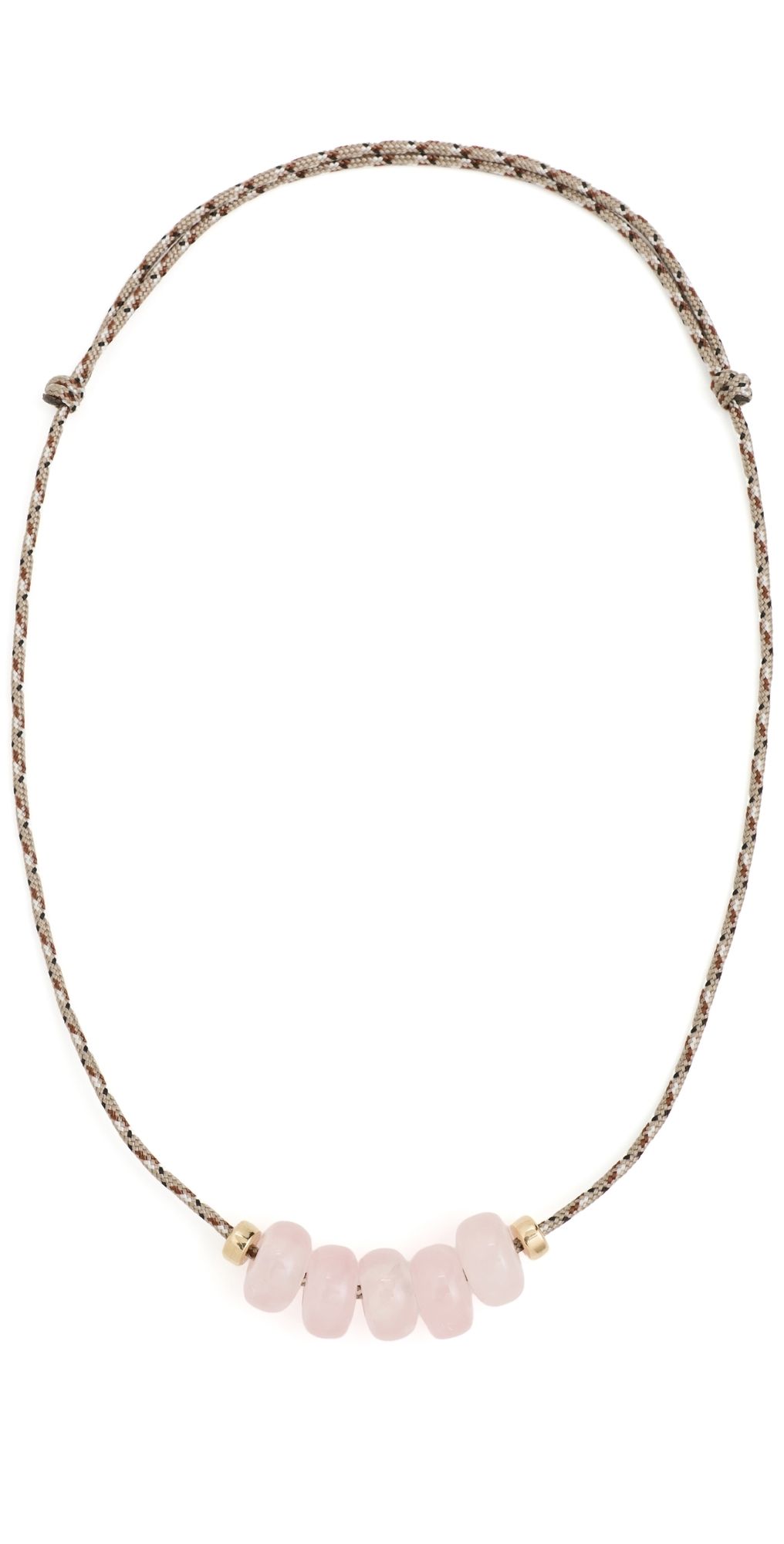 Zoe Chicco 14k Rose Quartz Slider Desert Necklace 14k Yellow Gold One Size