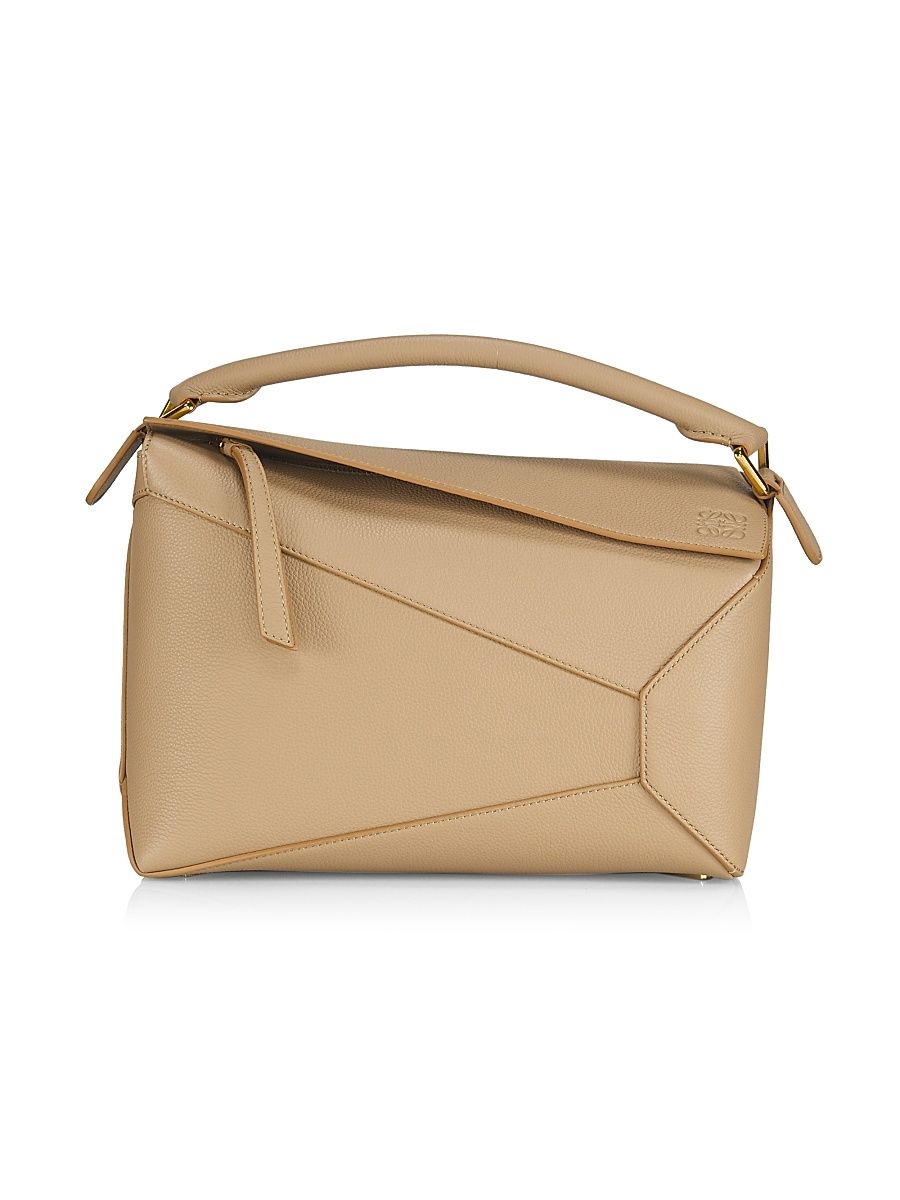 Women's Puzzle Edge Grained Leather Bag - Toffee
