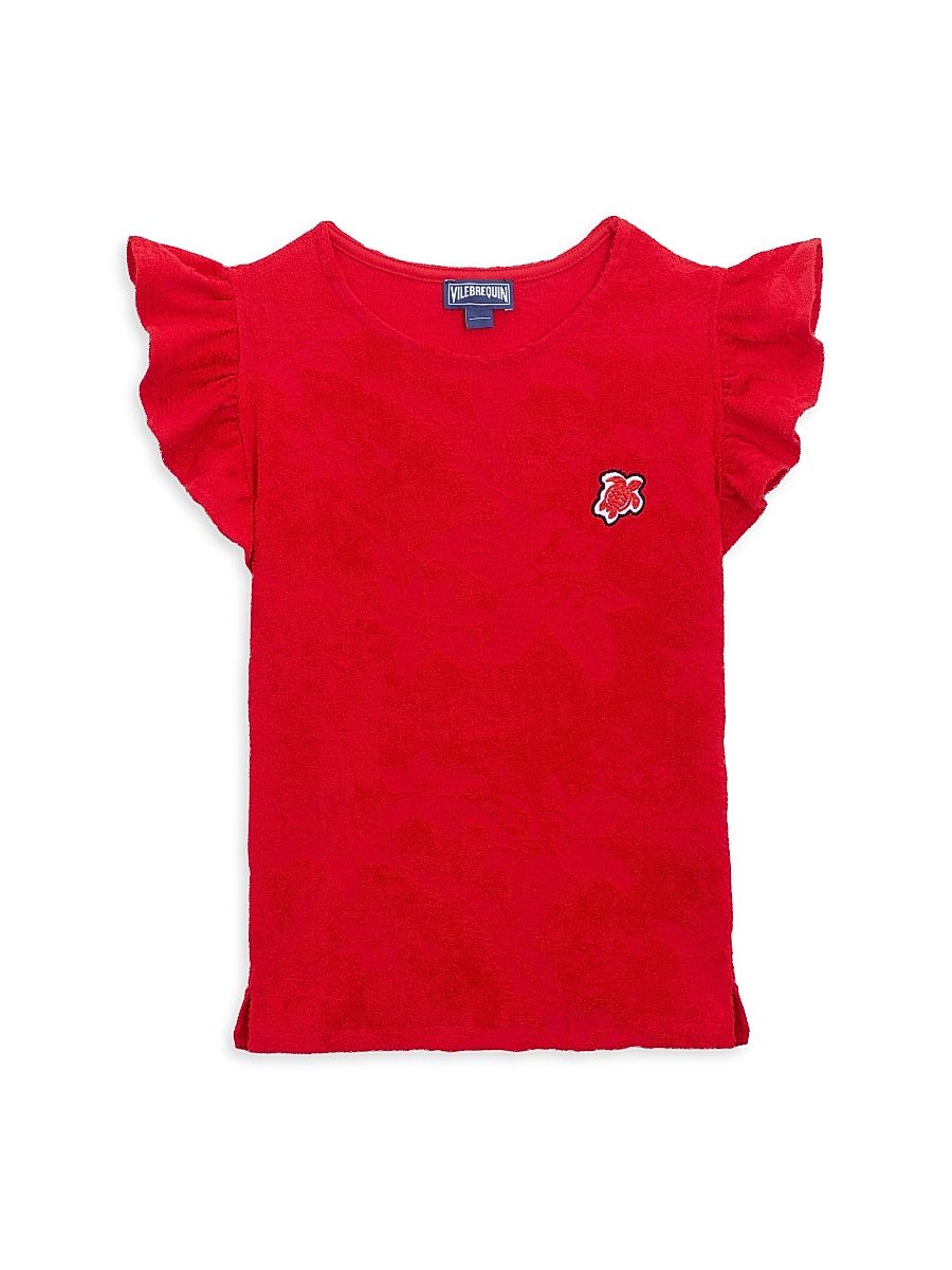 Baby Girl's, Little Girl's & Girl's Genny Flower Power Terry Jacquard Top - Lipstick - Size 12