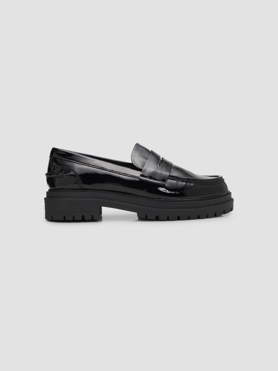 rag & bone Women's Bedford Patent Leather Loafers - Black Patent - Size 11