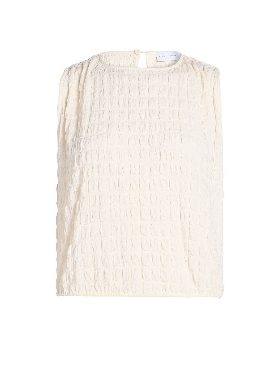 Women's Bradley Textured Crewneck Top - Off White - Size XL
