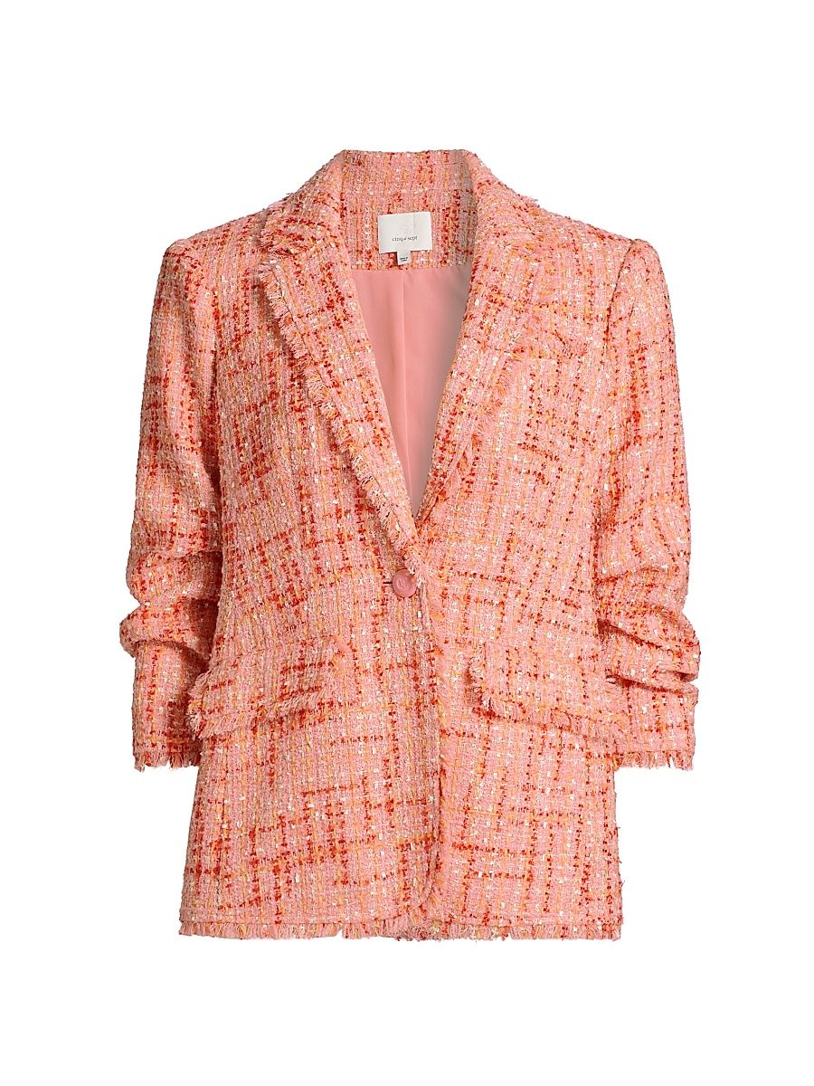 Women's Lucie Boucle Khloe Blazer - Pink Poppy Multi - Size 16