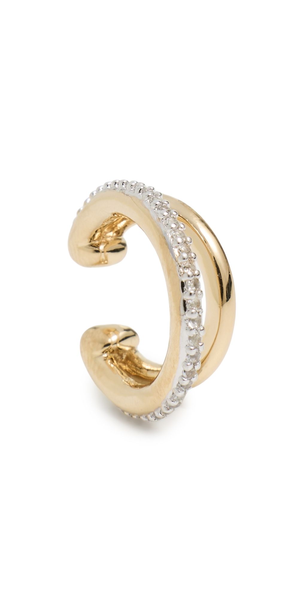 Otiumberg Pave Double Ear Cuff Gold One Size