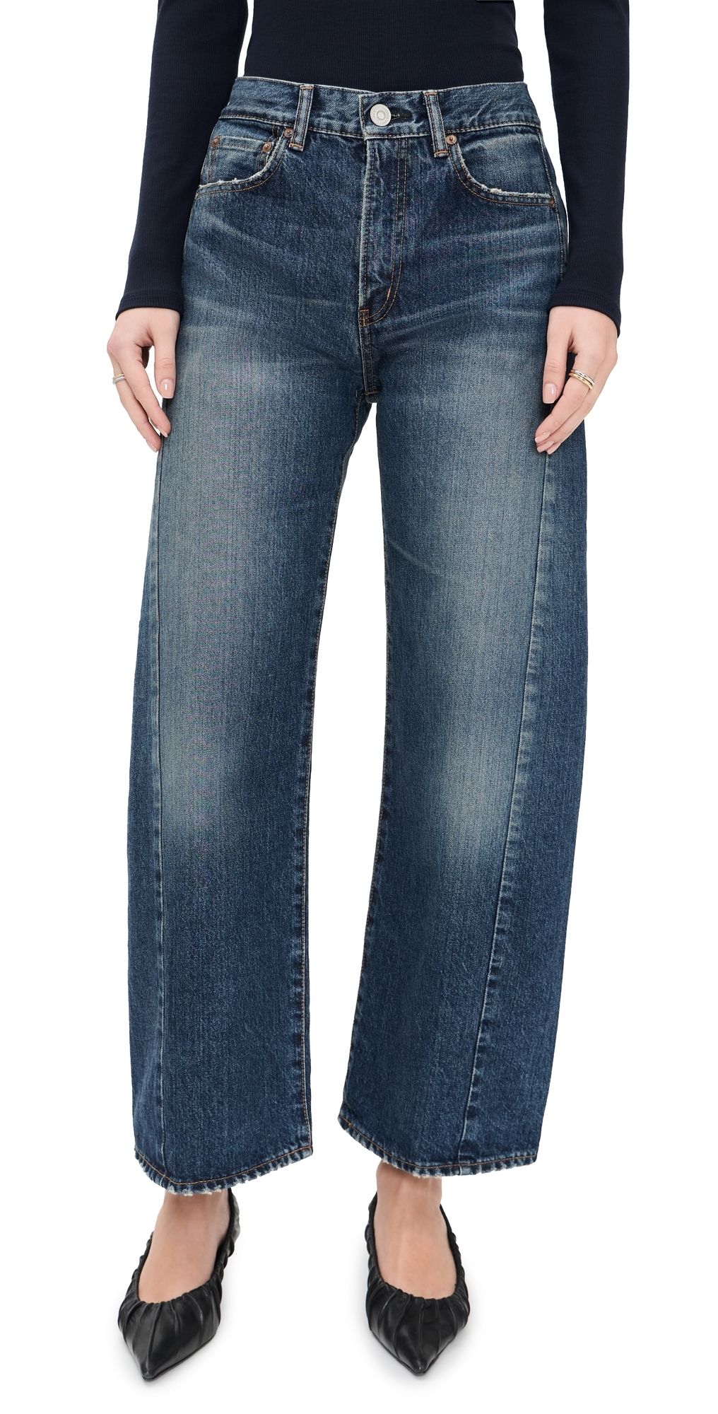 MOUSSY VINTAGE Harlem Side Line Cocoon Jeans Dark Blue 28