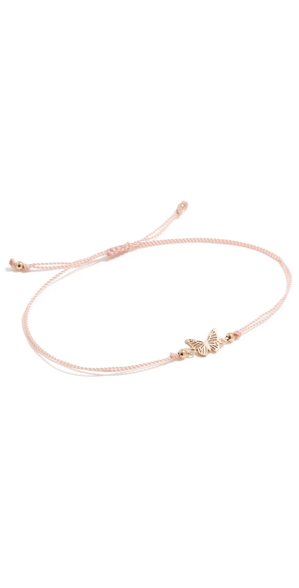 Zoe Chicco 14k Gold Midi Bitty Butterfly Cord Bracelet 14k Yellow Gold One Size