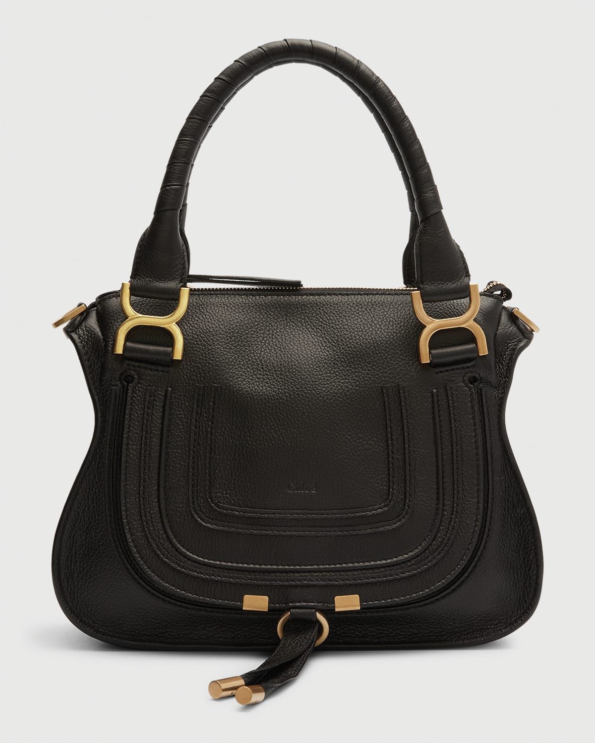 Marcie Small Satchel Bag in Grained Calfskin