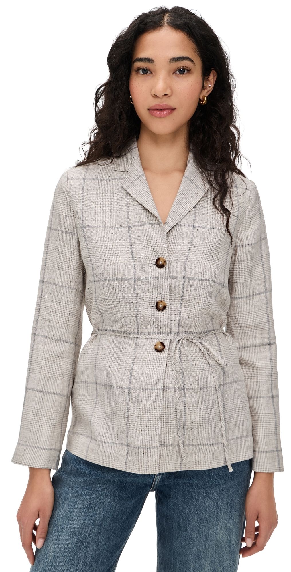 rag & bone Chappell Plaid Blazer Whtmt 0