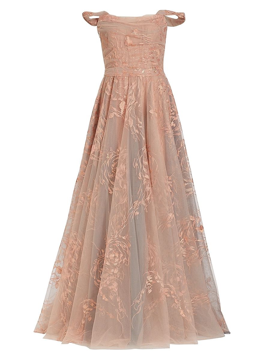 Women's Embroidered A-Line Gown - Blush - Size 6
