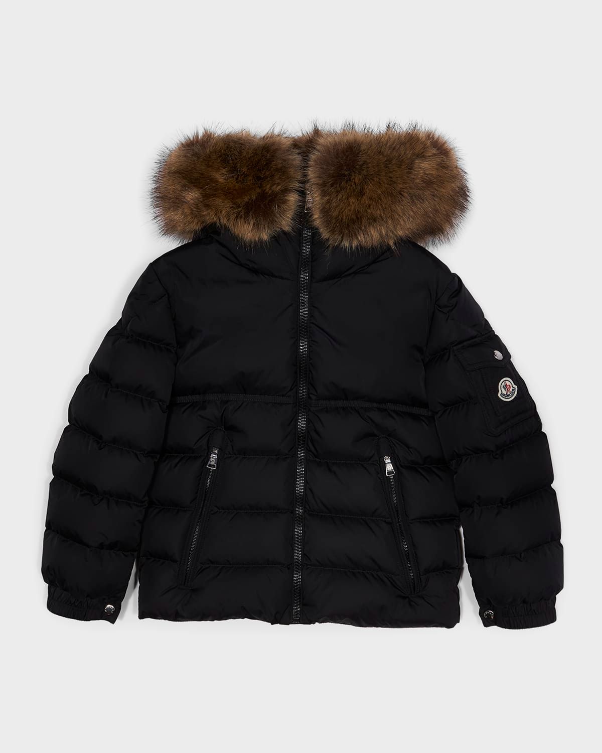 Boy & apos;s Byron Faux Fur Hooded Puffer Jacket, Size 8-14