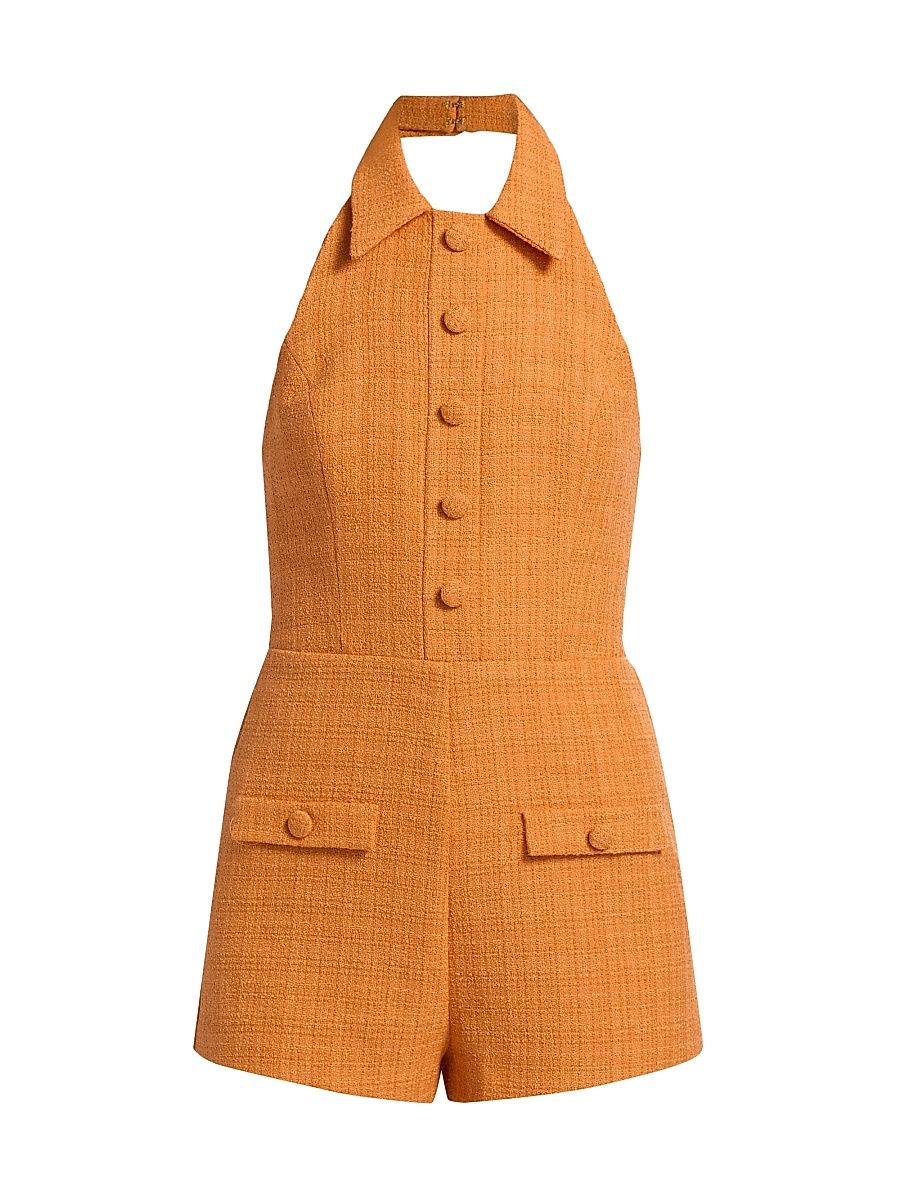 Women's Archer Halterneck Romper - Orange - Size Small