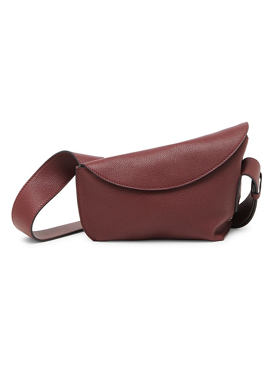 Women's Sling Leather Crossbody Bag - Cranberry