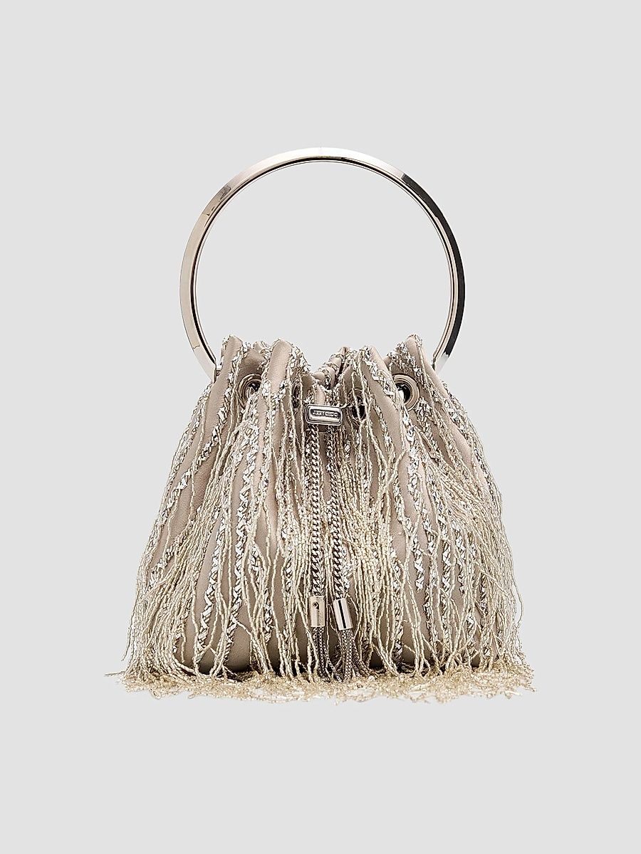 Women's Bon Bon Fringe Beaded Handle Bag - Silver