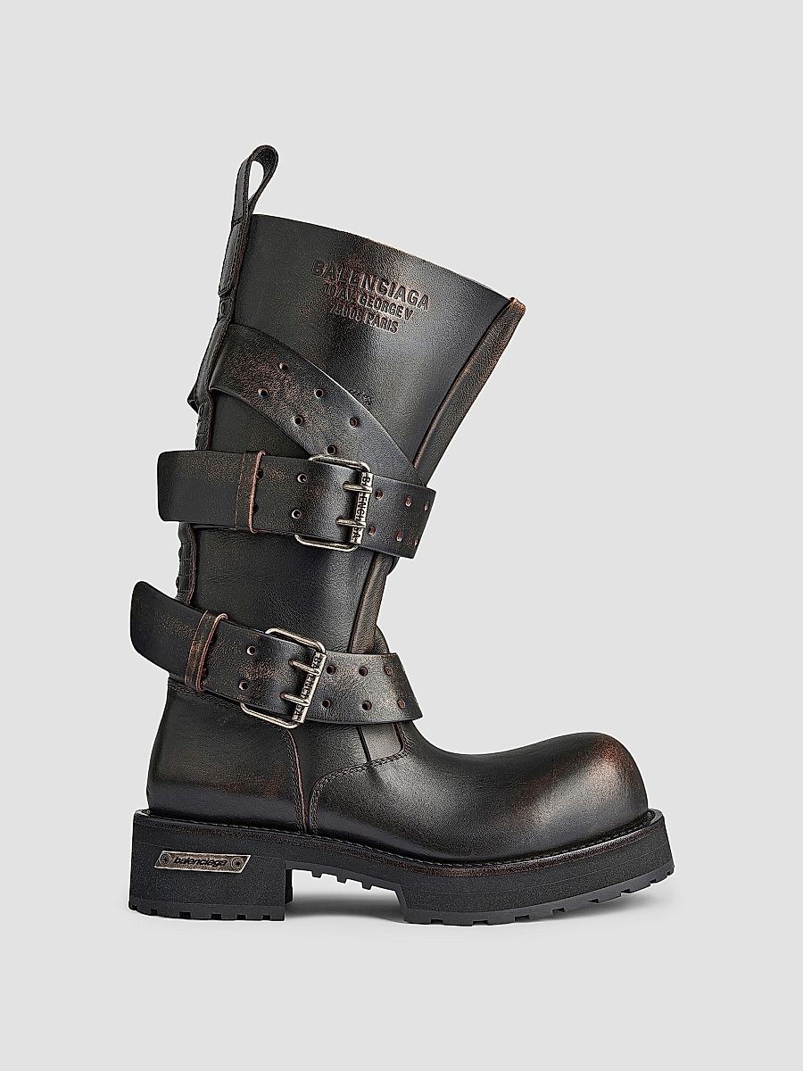 Balenciaga Men's Venom High Boots - Black Brown - Size 6