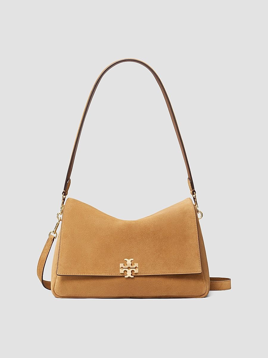 Tory Burch Women's Charlie Suede Shoulder Bag - Toffee