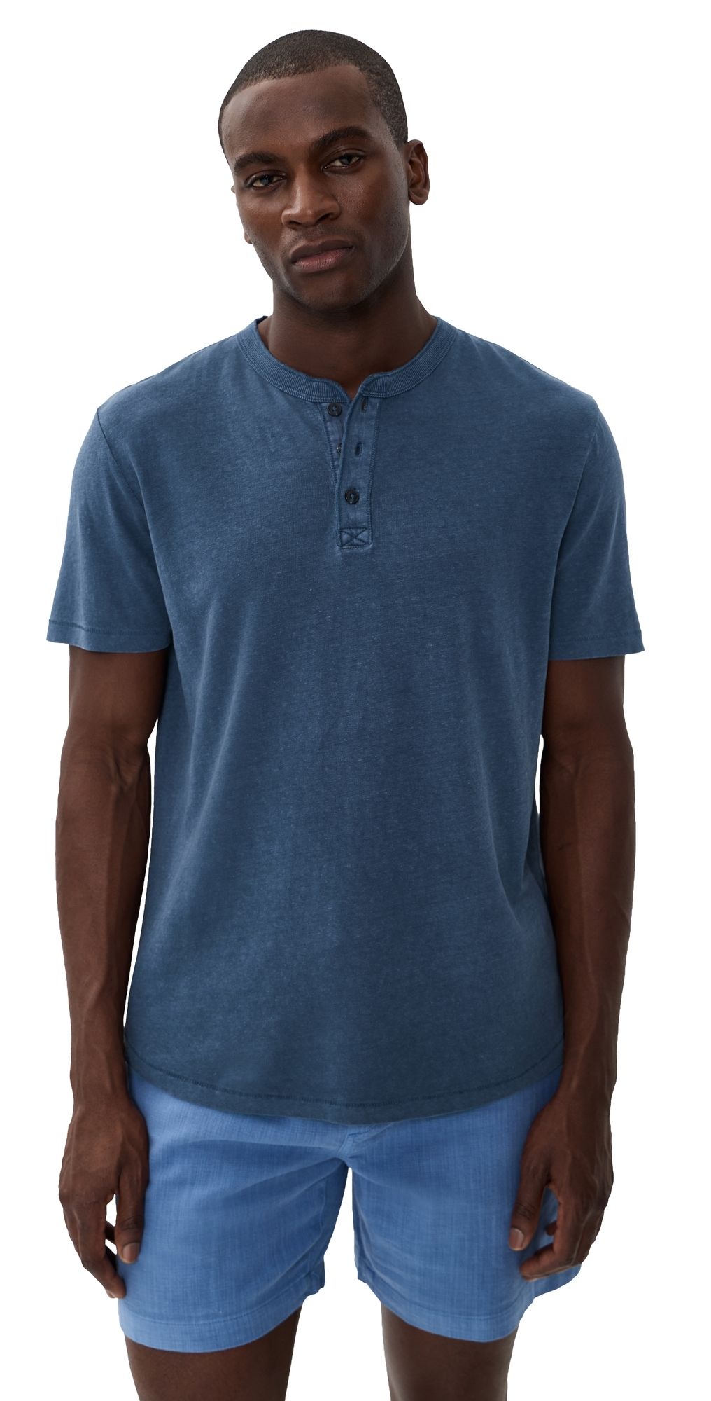 Marine Layer Hemp Cotton Henley Vintage Indigo S