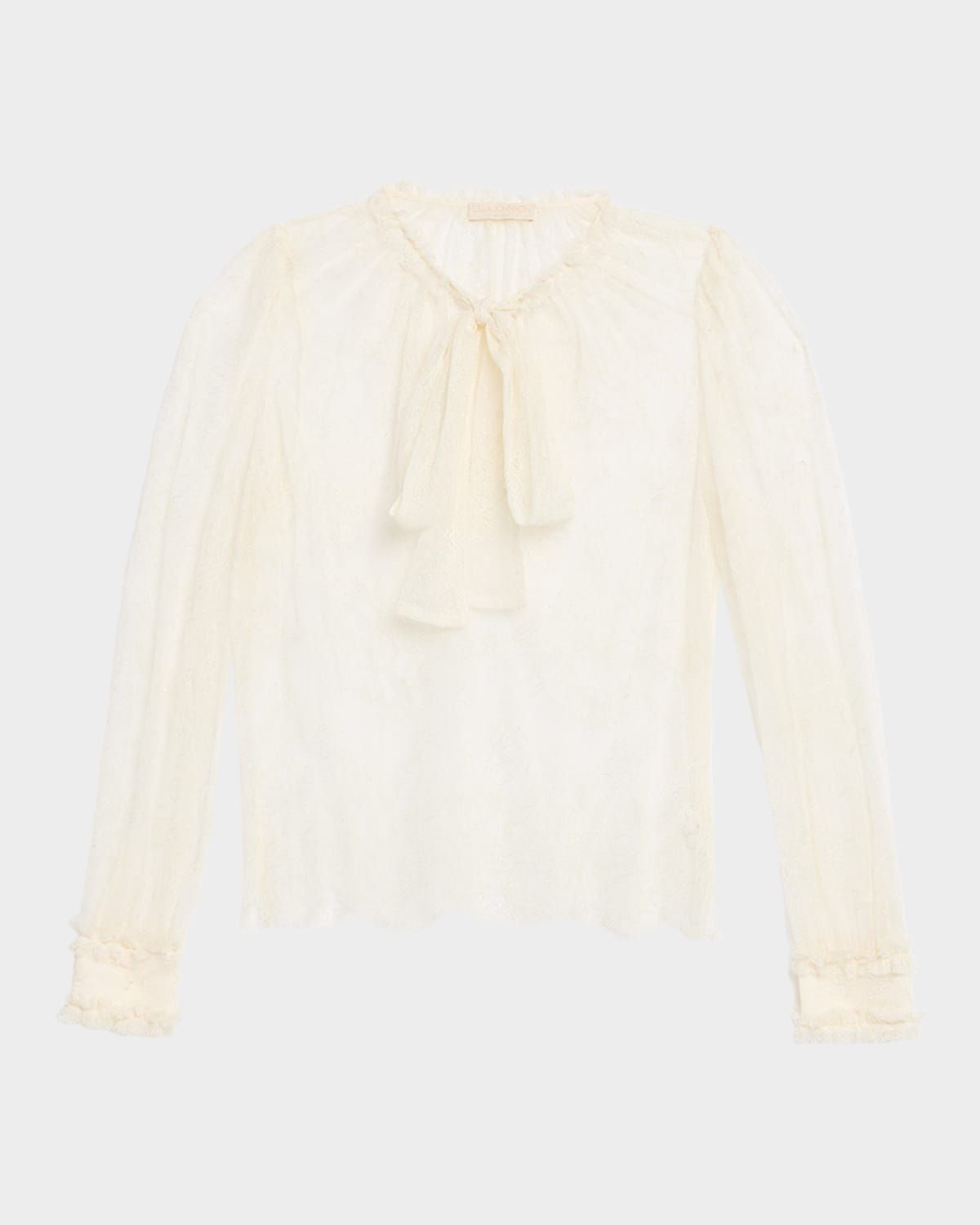 Iliana Lace Neck-Tie Blouse