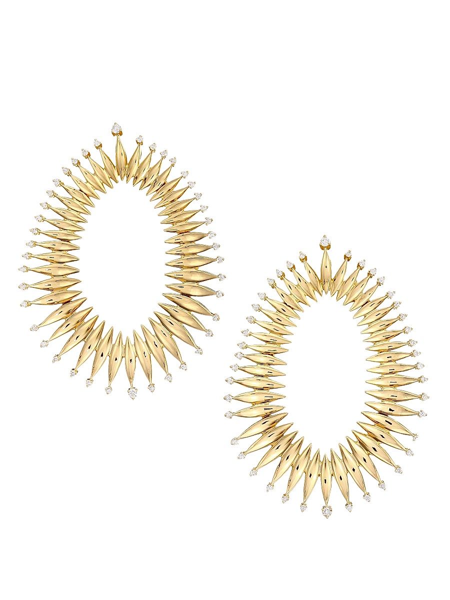 Women's Tribal 18K Yellow Gold & Diamond Drop Earrings - Gold