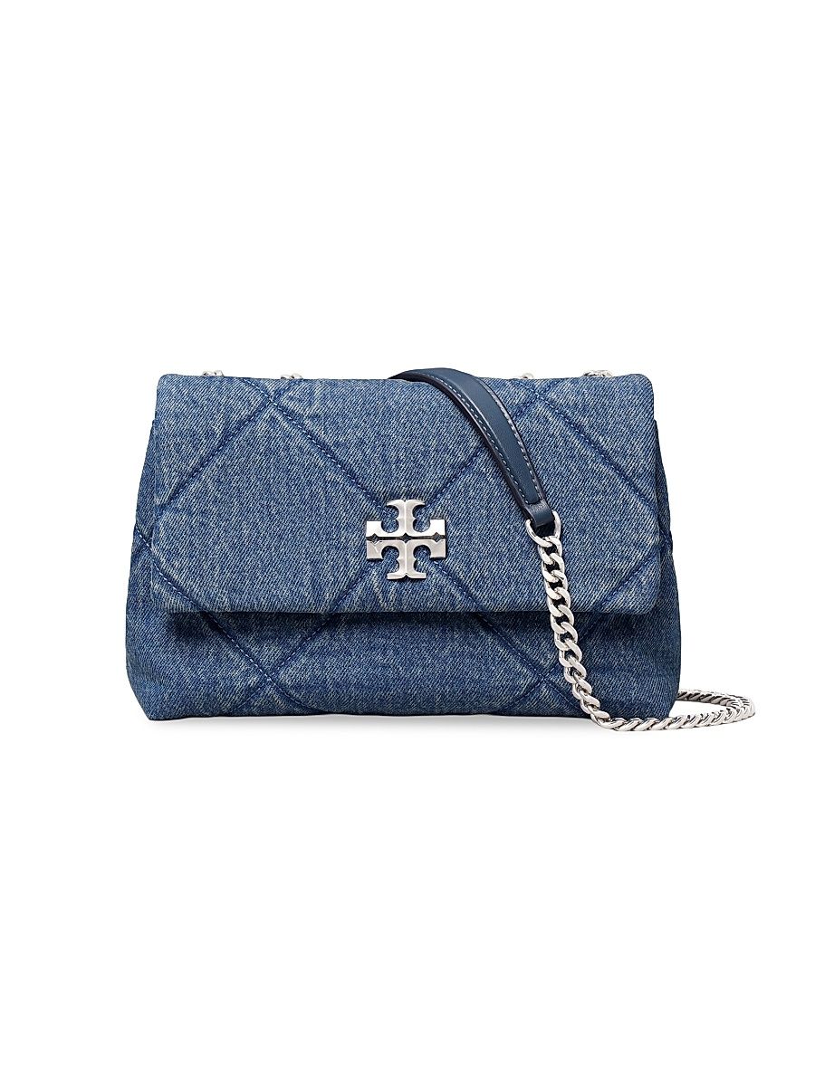 Women's Kira Small Quilted Denim Shoulder Bag - Blue