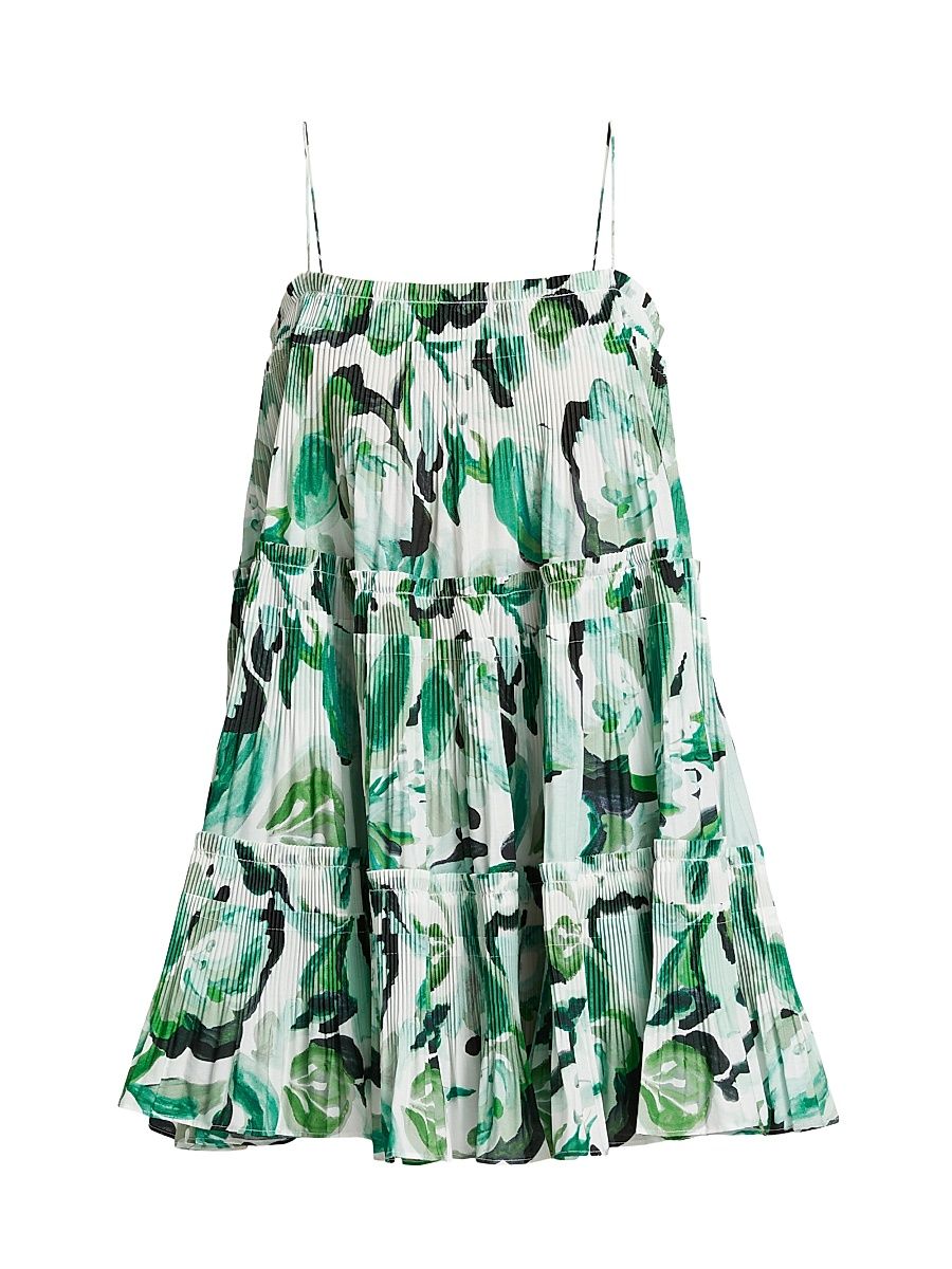 Women's Shandon Pleated Minidress - Teal Grove - Size 10