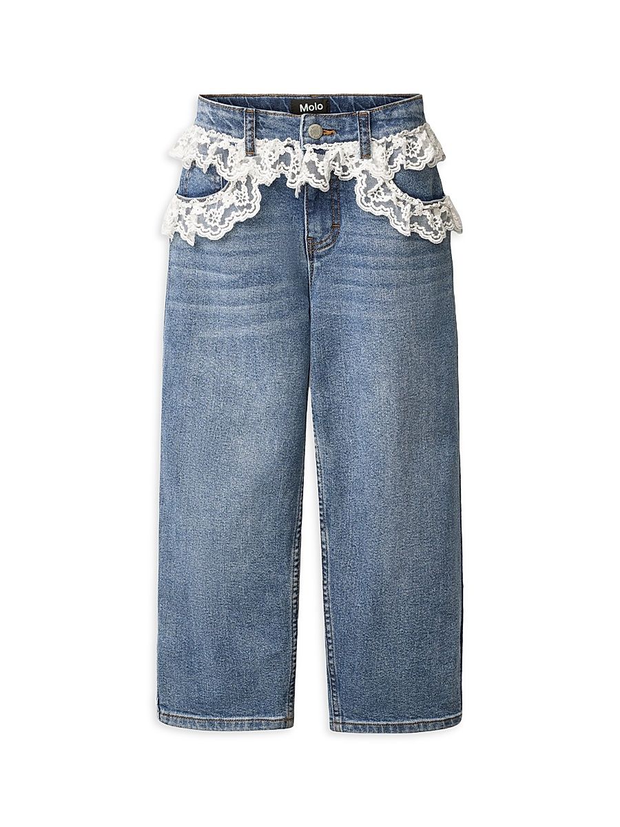 Little Girl's & Girl's Lace-Trim Jeans - Lace Denim - Size 12
