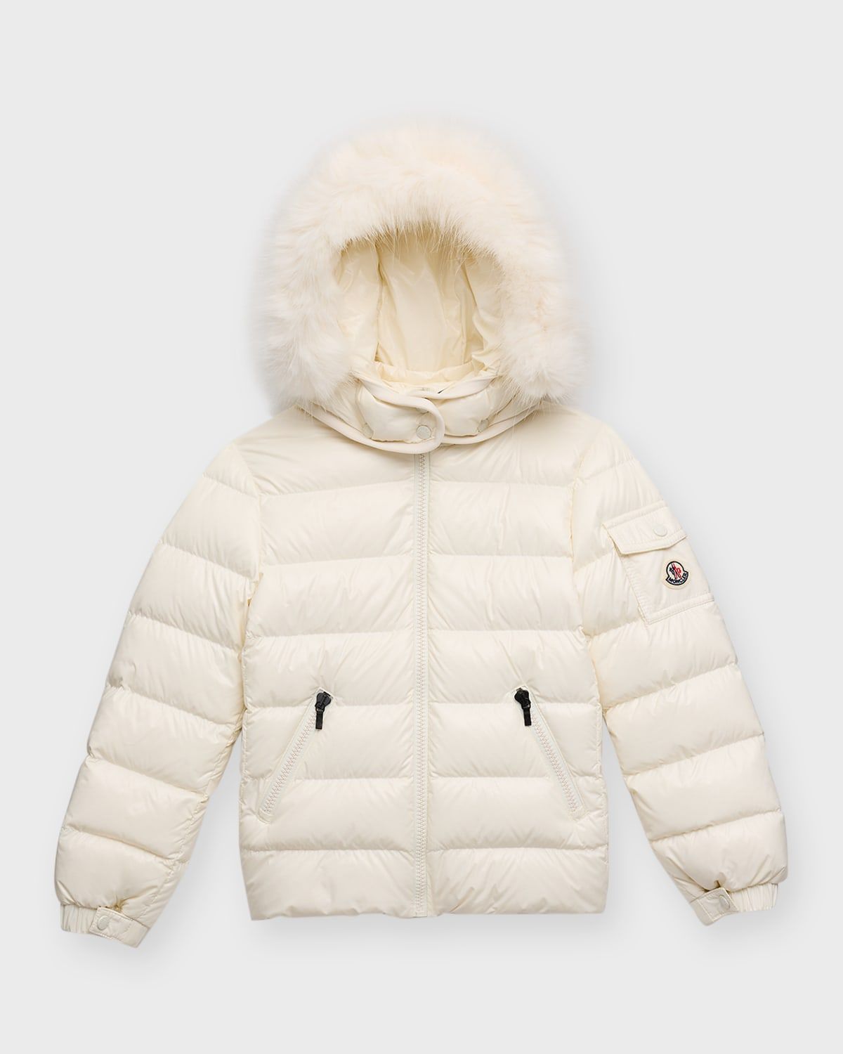 Kids Bady Faux Fur Quilted Jacket, Size 4-6