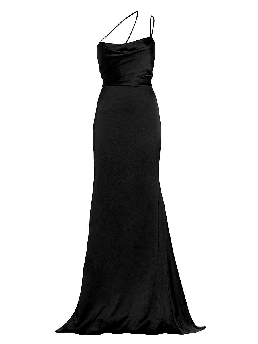 Women's Paulette Satin Mermaid Gown - Black - Size 8