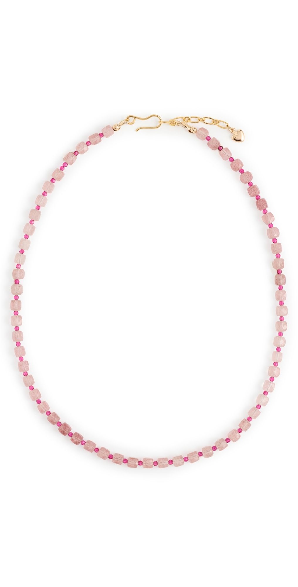 Brinker + Eliza Doe Necklace Strawberry Quartz One Size