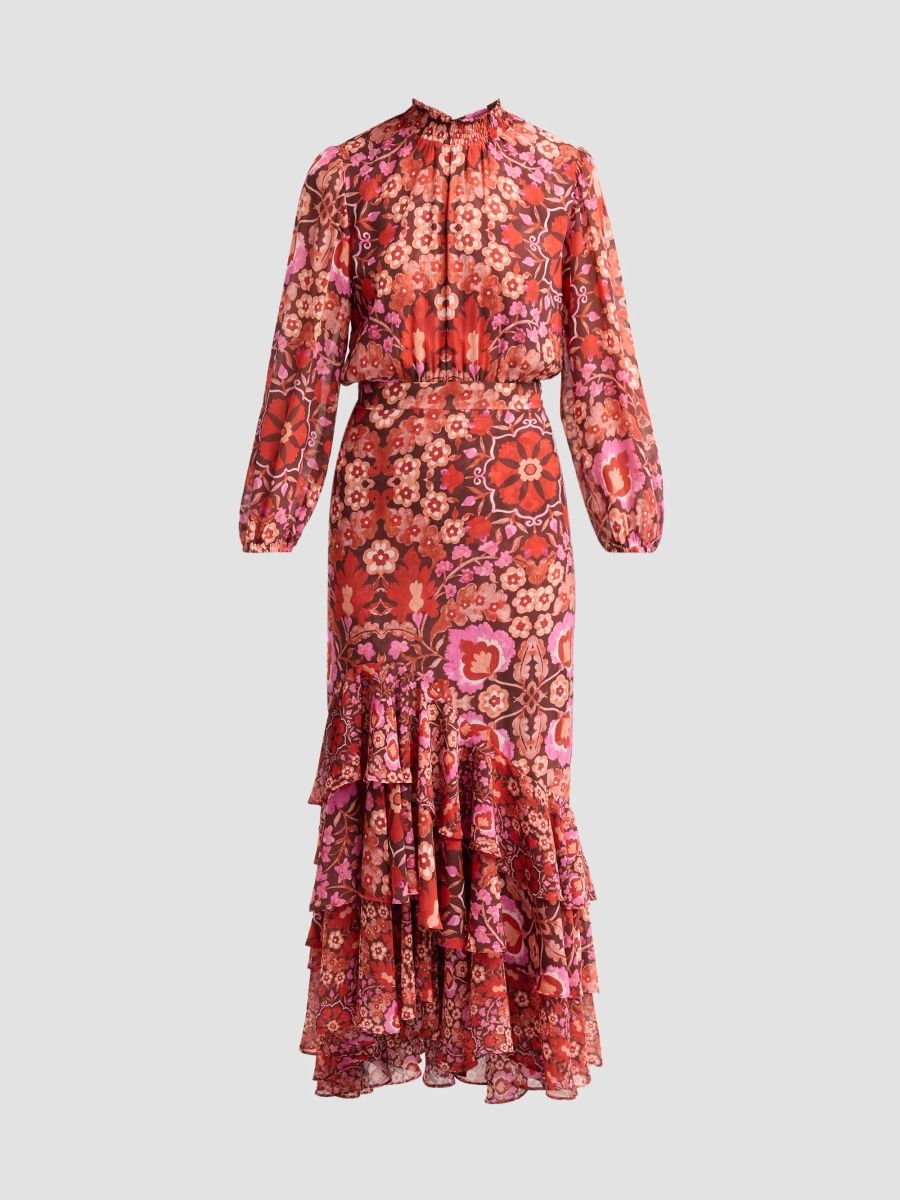 Misa Los Angeles Women's Audrey Floral Georgette Maxi Dress - Boheme Mix - Size XL