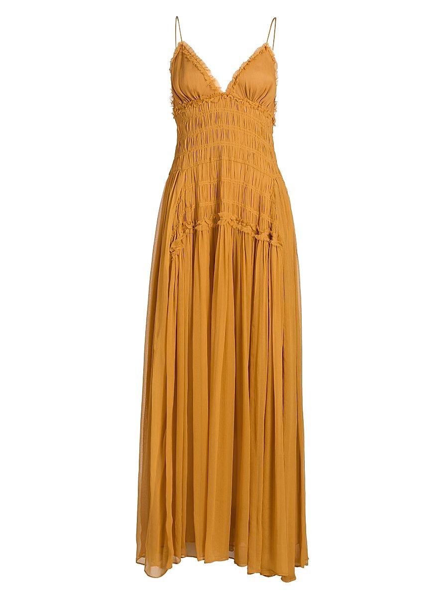 Women's Atrani SIlk Gown - Ochre - Size 00