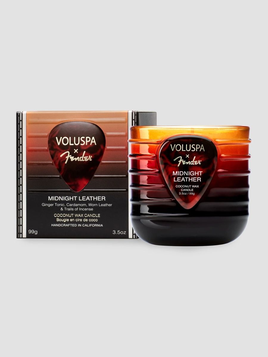 Voluspa Voluspa x Fender Midnight Leather Candle